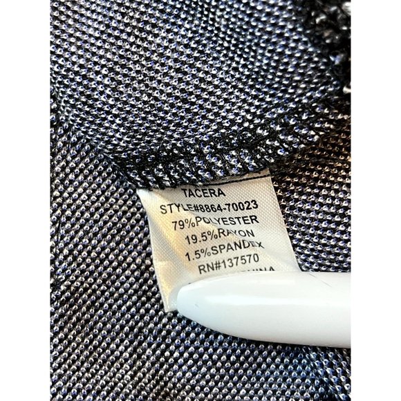 Tacera Womens Check Shift Dress Bell Sleeves Back Zip Black Blue Size Small - Picture 5 of 6